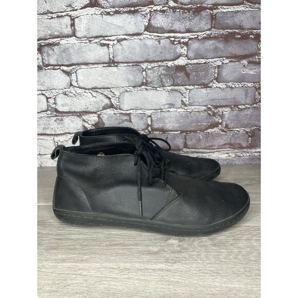 VivoBarefoot Men’s Gobi Black Leather Boots Lace Up Running Shoes Sz 45EU/12M US - Picture 1 of 16